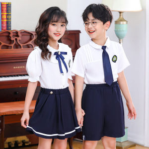 ชุดอนุบาลอนุบาลชุดนักเรียนระดับประถมศึกษาฤดูร้อนชุดการแสดงขับร้องสำหรับเด็กวันเด็กแห่งชาติชุดเสื้อผ้าสำหรับถ่ายภาพรับปริญญาสไตล์เพรพพี้