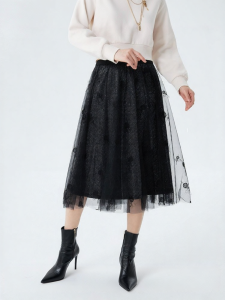 Vero Moda | Chân Váy A-Line Mid-Waist Lưới Bóng