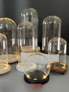 Eternal Flower Bell Christmas Tree Glass Cover Rose Flower Building Blocks Figurine Blind Box Dustproof Lamplit Decorative Piece