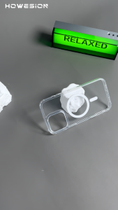 HOWESION Ultra Crystal Clear with Magnetic AI Button[Non-yellowing ]for iPhone 16 15 14 13 12 Pro max/iPhone 16 Plus/iPhone 16 Pro Max Transparent Slim Protective Cover