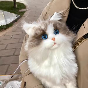 Lifelike Plush Toy Cat Soft Simulation Cat Doll ChildrenS Gift Elderly Companion Comfort Cute Pet Modeling Doll