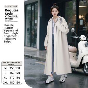 ZHENGYU | Adult Electric Bike Raincoat Long Waterproof Poncho for Women Students Food Delivery Riders
