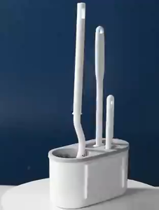 Toilet Brush 3 in 1 Set Wall-mounted Multifunction Silicone Bathroom Cleaning Brush With Holder