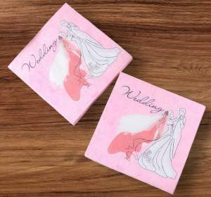 Party Napkin / Serviette (Paper) - Colour Wedding Bride & Groom Print [NSP080]