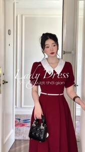 Đầm thiết kế BEMINE cổ tim phối tay phồng dáng chữ A phù hợp đi làm-B127