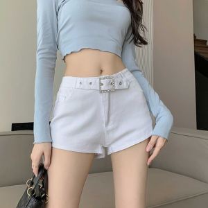 High Waist Stretchy Skinny Jeans Womens Thin Hot Pants Casual Straight Leg Summer Trendy Tight Shorts Cotton Elastic Denim