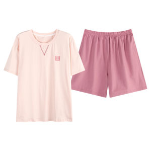 Bộ đồ ngủ đôi MiiOW bằng cotton tay ngắn quần ngắn thoải mái - mùa hè