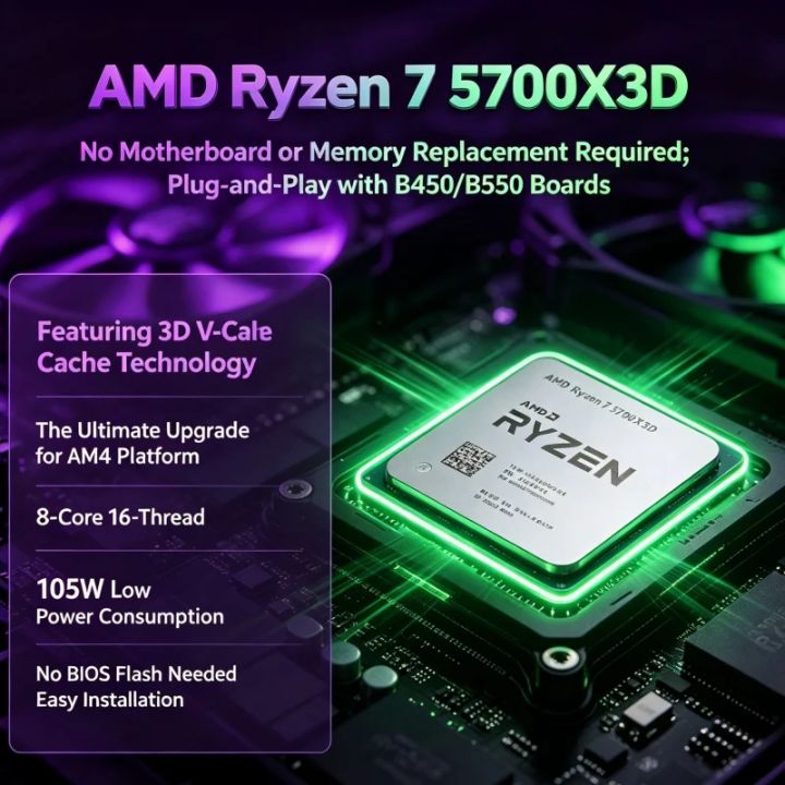 AMD | AMD Ryzen 7 5700X3D Processor 1080p high refresh rate gaming