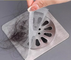 10pcs/set 10X10cm Shower Drain Stickers Hair Catcher Mesh Stickers Floor Drain Net Cover Seamless Glue Floor Drain Protection Mesh Sticker For Bathroom