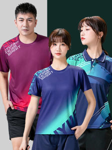 Badminton Sports Top Shirt Quick Dry Short Sleeve Womens Ping Pong Clothing Breathable Summer New Couple Training Competition