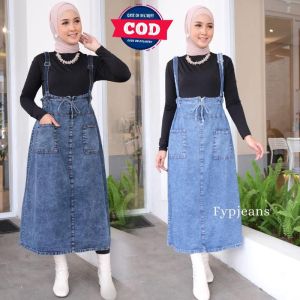 Aira Overall Jeans Korean Style Baju Kodok Jumpsuit Outer Jeans Wanita Terbaru