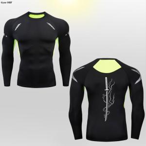 Outdoor Sportswear Compression Shirt Men Rashgard Fitness Long Sleeves Running T Shirt Men Gym Tops Football Jerses Sport Tight