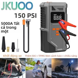 Máy Khởi Động Ô Tô Và Bơm Hơi JKUOO 10.2 Bar Bơm Nhanh -40 ° Pin Axit Chì 12V Nhiệt Độ Thấp Có Đèn Pin Giám Sát Lốp & Đèn Cảnh Báo