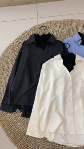 KEMEJA KATUN SUEDE POLOS IMPORT BAT