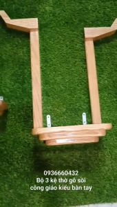 Bộ bàn thờ công giáo 3 kệ gỗ sồi kiểu bàn tay dâng nến cao cấp kệ bàn thờ công giáo để tượng cao 40cm 50cm