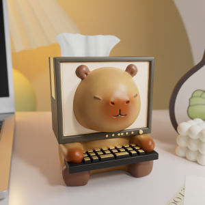 Kisstyle | Cute Capybara Themed Tissue Box Holder Decorative Desktop Item