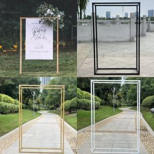 Black Square Frame Wedding Decoration Iron Art Arch Gate Props Activity Entrance Guide Signboard Event Decoration Supplies