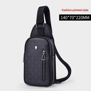 Septwolves Chest Bag Mens Genuine Cattlehide Leather Surface Men Shoulder Bag Messenger Bag Fashion Youth Trendy Mens Bag Outdoor