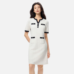 Koradior | Vintage Aromatic Short Sleeve Autumn Office Dress