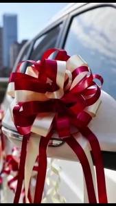 10pcs Wedding Car Pull Flower Ribbon Bow for Gift Wrapping Marriage Ceremony Celebration Party Home Event Decoration Supplies