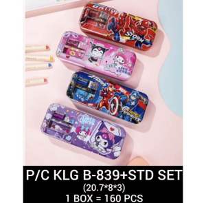 Kotak Pensil Kaleng Sanrio Superhero Set Tulis B-839