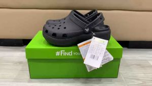 Giày sục crocs chuẩn xịn chống hôi chân nhựa tế bào êm mềm siêu bền đi mưa lội nước đi biển Crocs band classic đế cao 5cm màu đen