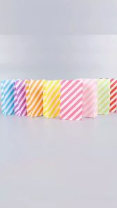 50pcs INS Style Color Plaid Paper Bag Colored Kraft Paper Bag For Wedding Birthday Party
