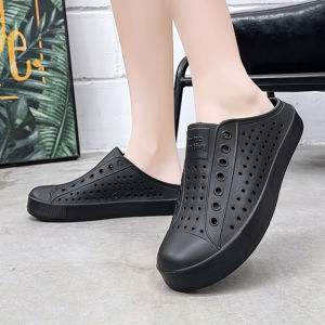 รองเท้าแตะ EVA สำหรับผู้หญิงในช่วงฤดูร้อน กันน้ำ สวมใส่สบาย ระบายอากาศได้ดี รองเท้าแตะแบบสวมครึ่งนิ้ว กันลื่น สำหรับผู้ชายและผู้หญิง