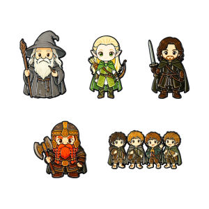 Bandai | 5/10pcs Cute Chibi Fantasy Movie Enamel Pin Set Cartoon Lord Character Lapel Brooch Badges Bag Decor Collectible Gift for Fans