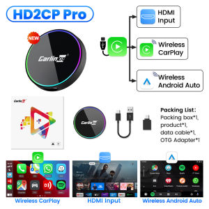 New CarlinKit HD2CP Pro CarPlay to HDMI Wireless CarPlay Android Auto Support HDMI Device 2K Video Streaming Smart Box Plug&Play
