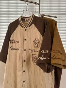 XIBAIYI | Extra Large 300lb Capacity Striped Embroidered Baseball Shirt