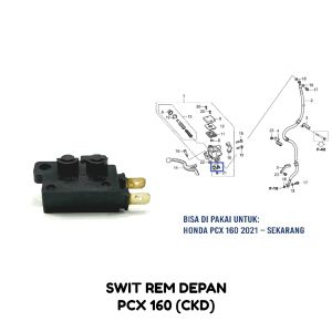 Swit Rem Depan PCX 160 "CKD" - Switch Suit Kabel Cable Indikator Sensor Rim Brake Kanan ADV CB 150R
