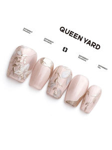 New Chinese Style Short Wearing False Nails Handmade High-End Sensation QueenYard Ice Flower Nail Art Tools And Products