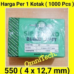 "1 Dus (1000pcs)" Paku Rivet Blind Rivet 4mm 550 SIP 4 mm x 127 mm 4x127 mm