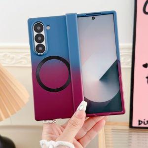 szhaiyu | Premium Gradient Dual Color Phone Case For Samsung Galaxy Z Fold 7 6 5 4 8 Ultra For Magsafe Magnetic Hinge Protective Cover