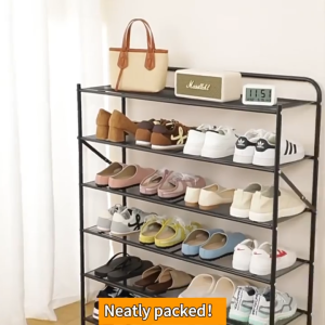 SPACEMADER No Installation Shoe Rack Metal Foldable Shoe Rack Durable Steel Shoe Rack Large Capacity Storage Organizer Heavy Duty Shoe Storage