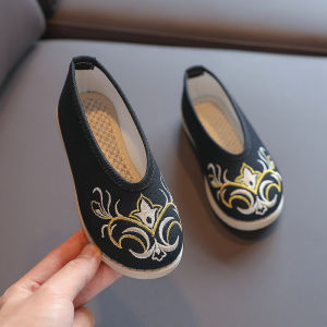 Boys the Han-Style Clothing Shoes Kids Old Beijing Cloth Shoes Spring & Fall Chinese Style Embroidered Shoes Ancient Style Shoes Performance Shoes National Shoes