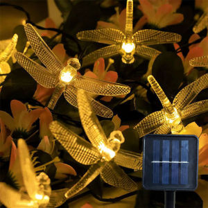 5M 20LEDs Solar Dragonfly Fairy Lights String Light Garland Waterproof Festival Lamp Garden Christmas Decoration LED Outdoor