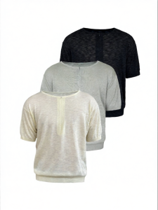 JCAESAR STUDIO | Half Zip Bamboo Textured Fitting Short Sleeve