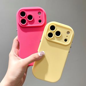 Cute Candy Color Oval Silicone Phone Case ForiPhone 17Air 17 16 15 14 Plus 13 12 11 Pro XR X XS Max Shockproof Soft TPU Cover