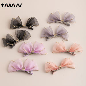 Korean Style Butterfly Knot Mesh Hair Clip Fresh Summer Baby Girl Fairy-like Childrens Hair Clip Cute Headwear