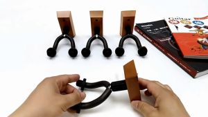 2Pcs High Quality Wood/Metal/Rubber Guitar Hanger Wall Mount Instrument Accessories Guitar Holder Guitar Wall Hook Guitar
