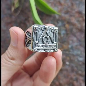 Thời Trang 2024 Nam Thép Không Gỉ 316L Nhẫn Hội Tam Điểm Họa Tiết Hình Học Biker Món Quà Trang Sức Cho Bạn Trai