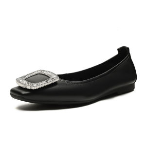 REEMOOR | Comfortable Casual Sheepskin Silver Soft Sole Flat Slip-On Loafers