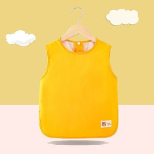 เสื้อคลุมกันเปื้อนวาดภาพผ้าฝ้ายแท้ กันน้ำ กันยุ่ง สไตล์ฤดูใบไม้ร่วงและฤดูหนาว เสื้อคลุมกันเปื้อนสำหรับเด็กชายและเด็กหญิง