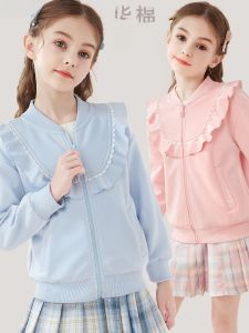 Princess Style Childrens Jacket Autumn Fashionable Cotton Blend Fabric Girls Outerwear Spring Seasonal Stylish Clothing
