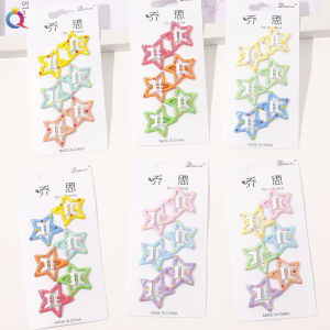Elegant Star Shaped Hair Clips Candy Color BB Clips Simple Painted Hair Accessories for Girls Fashionable Hair Grips
