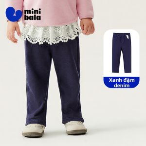 MINI BALA | Quần Skinny Phong Cách Jean Lót Bông Ấm Áp Cho Bé Gái