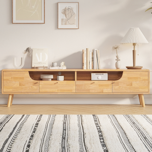 Solid Wood TV Cabinet Living Room Home Use Small Apartment Floor Standing Original Wood Television Stand Coffee Table Storage Cabinet
