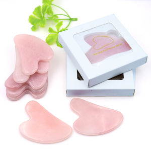 ธรรมชาติ Rose Quartz Gua Sha นวดเครื่องนวดหน้าเครื่องขูดเครื่องมือสําหรับใบหน้าคอกลับ Body SPA กายภาพบําบัด Guasha เครื่องมือ